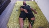 Fat bear jerking off in roommates bed snapshot 3