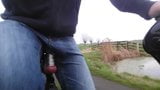 Bike ride extreme stretched balls visible snapshot 7