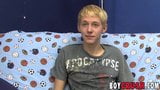 Interviewed blonde twink Kenny Monroe wanking off and cums snapshot 10