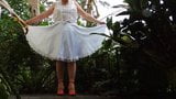 Sissy Ray in White Skirt Showing off snapshot 2