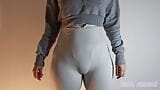 Going to the gym to work out in tight leggings and no panties. My big pussy mound drew attention. snapshot 1