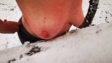 Put your tits in the snow, I will slap them warm snapshot 3