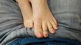 Pink Toes  Footjob through Jeans snapshot 8