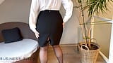 hot business woman in office outfit gets cum on pencil skirt - business-bitch snapshot 1