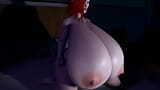 Sexy roodharige met enorme borsten berijdt een dildo snapshot 9