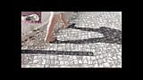 Moranguinho walking barefoot on street - part 1 snapshot 7