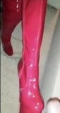 Red pvc thigh boots cumshot snapshot 3