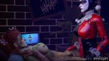 Futa Hiedra Venenosa golpeada por Harley Quinn snapshot 3