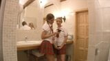 Lucky teacher finds two gorgeous schoolgirls and anally fucks them snapshot 1