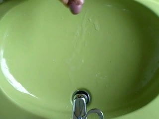 simple cum in bathroom