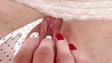 Close up pov clit and wet pussy! Hot solo panties masturbation to pulsating pussy orgasm snapshot 7