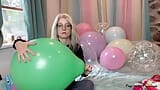 Blowing up over 25 Balloons then Nail Popping them All! snapshot 4