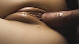 He pushed the leaking cream back into the pussy. Frictions close-up snapshot 8