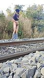 Indian teen on railway station cum snapshot 6