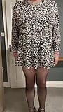 CROSSDRESSER TVROSE SHOWING PANTIES AND PANTYHOSE UNDER DRESS snapshot 5