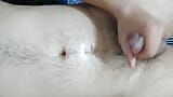 YOUNG GAY HUNK self hand job and cum in her stomach and chest snapshot 5