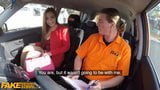 Fake Driving School Curvy brunette Sofia Lee sucks coffee snapshot 2