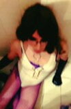 Sissy enjoying piss in her body snapshot 1