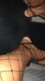 Car driving in clear High Heels & Fishnet Stockings snapshot 11