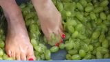 Feet with Long Red Toenails Stomping Green Grapes (I part) snapshot 10