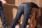 Caned over tight jeans Daddy boy snapshot 2