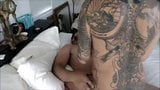 Tattooed shemale blowing and riding her lover's cock snapshot 15