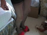 Black RHT stockings and 3 cums snapshot 3