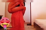 Karwa Chauth Ki Raat Red Saree main hua sampark devar ne dia bhabhi ko Chand ka sukh Indian style snapshot 17