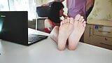 Working remotely has its advantages. Blowjob and footjob from Ukrainian babe. snapshot 3