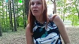 wife and husband are walking naked and fucking in the woods. snapshot 3