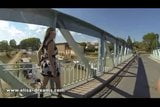 Flashing my huge tits in public on a bridge snapshot 2