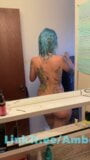 Ignore Voyeur while lotioning tattoed naked body after shower snapshot 2