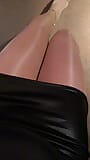 My legs looks so hot on sheer and shiny pantyhose layers and fine heeled sandals. snapshot 1