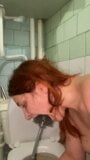 dirty toilet licking, toilet brush, spit from the floor snapshot 8