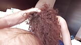 Curly Haired Babe with Older Dude snapshot 12