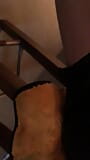 My legs looks so hot on sheer and shiny pantyhose layers and fine heeled sandals. snapshot 15