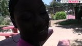 Black beauty fucks in front of the video camera snapshot 4