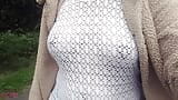 No bra walking fishnet top snapshot 4