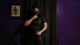 Sam Black Leather Bear Solo Strip and Cum snapshot 4