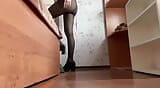 Masturbation in sheer pantyhose with heels snapshot 1