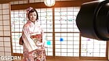 Une adolescente japonaise classique en kimono se fait baiser dans un gangbang snapshot 6