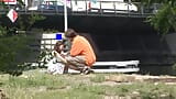 ドイツからの素晴らしいブルネットの女の子が公園で強打される snapshot 2