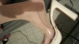 my feet and cock in pantyhose and white high heels snapshot 11