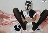 Pup Jerks Off In A Diaper Wearing a Maid Dress...Then he cums snapshot 8