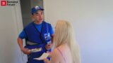 Unemployed Blonde Bimbo Gets Offers By Banging Asian Mailman snapshot 3