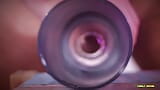 Closeup view from inside my fake pussy while I fuck it slow and passionate until I shoot a big load. Cum inside fleshlight. snapshot 3