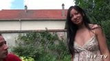 Asian french girl gets her ass hammered outdoor snapshot 2