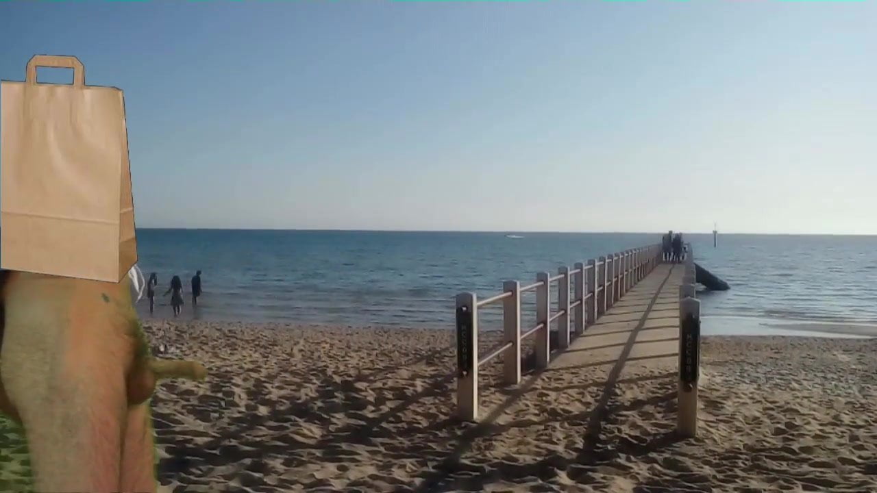 Nude Man Wanks on Public Beach