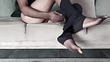 Leggings su collant di nylon lucido snapshot 5