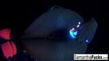 Samantha gets off in this super hot black light solo snapshot 14